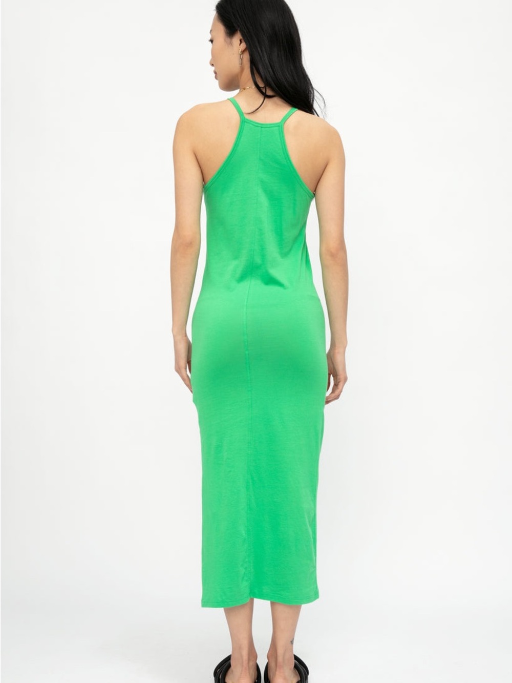 Frame Cami Tank Dress in Grass Green - Picture 4 of 11